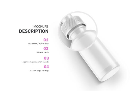 Glossy Dropper Bottle - Cosmetic Product Mockup