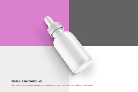 Glossy Dropper Bottle - Cosmetic Product Mockup