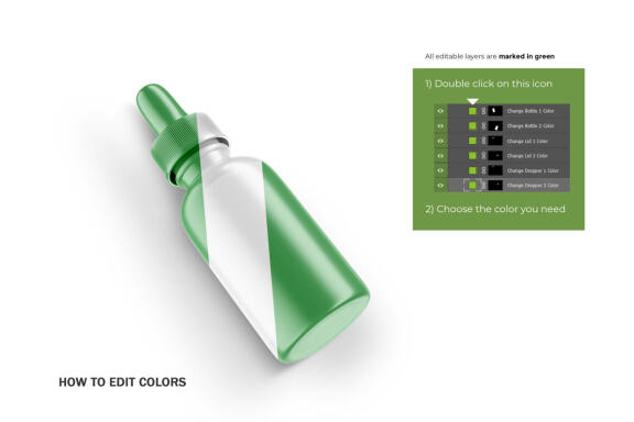 Glossy Dropper Bottle - Cosmetic Product Mockup