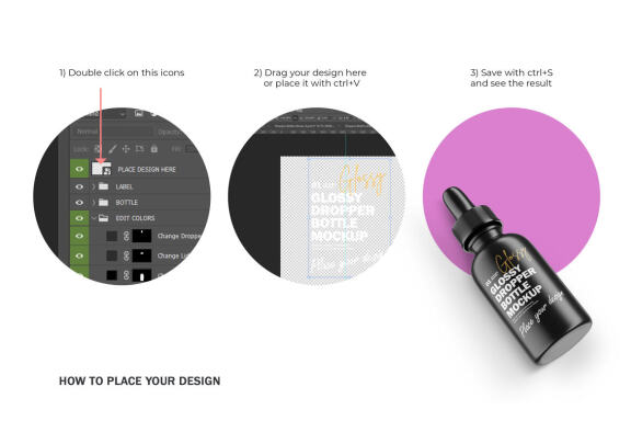 Glossy Dropper Bottle - Cosmetic Product Mockup