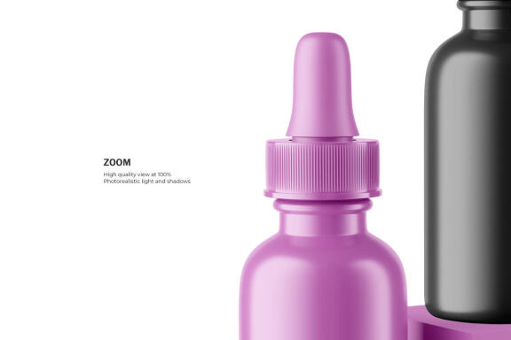 Glossy Dropper Bottle - Cosmetic Product Mockup