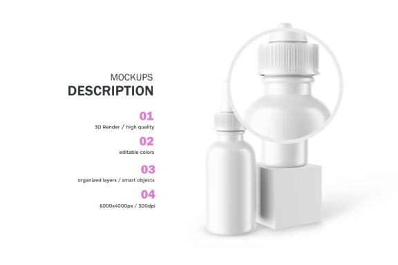 Glossy Dropper Bottle - Cosmetic Product Mockup