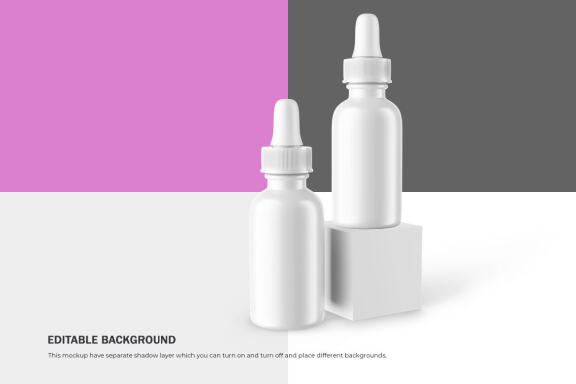Glossy Dropper Bottle - Cosmetic Product Mockup