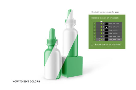 Glossy Dropper Bottle - Cosmetic Product Mockup