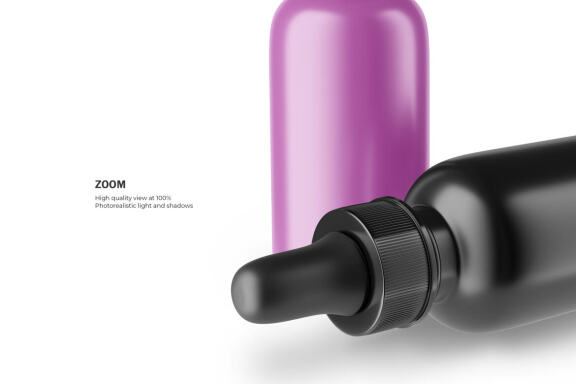 Glossy Dropper Bottle - Cosmetic Product Mockup
