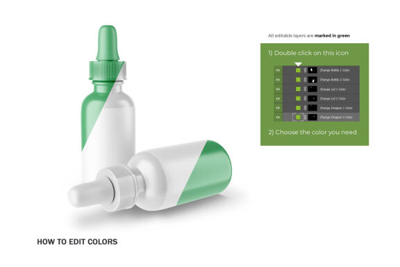 Glossy Dropper Bottle - Cosmetic Product Mockup