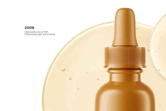 Glossy Dropper Bottle - Cosmetic Product Mockup