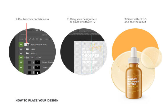 Glossy Dropper Bottle - Cosmetic Product Mockup