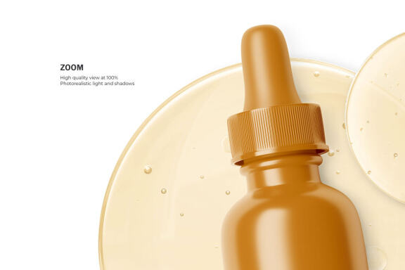Glossy Dropper Bottle - Cosmetic Product Mockup