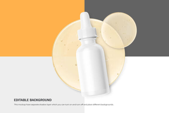 Glossy Dropper Bottle - Cosmetic Product Mockup