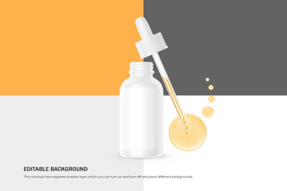 Glossy Dropper Bottle - Cosmetic Product Mockup
