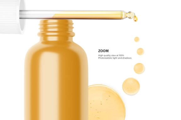 Glossy Dropper Bottle - Cosmetic Product Mockup