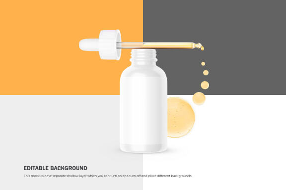 Glossy Dropper Bottle - Cosmetic Product Mockup