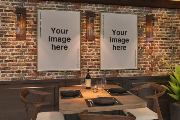 Bar Restaurant Poster Mockups
