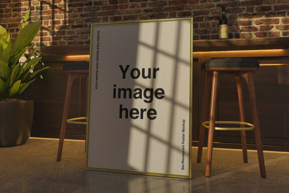 Bar Restaurant Poster Mockups