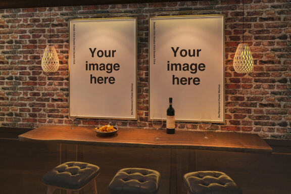Bar Restaurant Poster Mockups