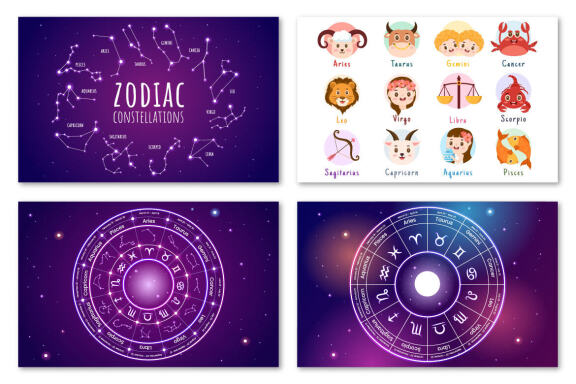 11 Zodiac Wheel Astrological Sign Illustration