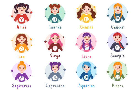 11 Zodiac Wheel Astrological Sign Illustration