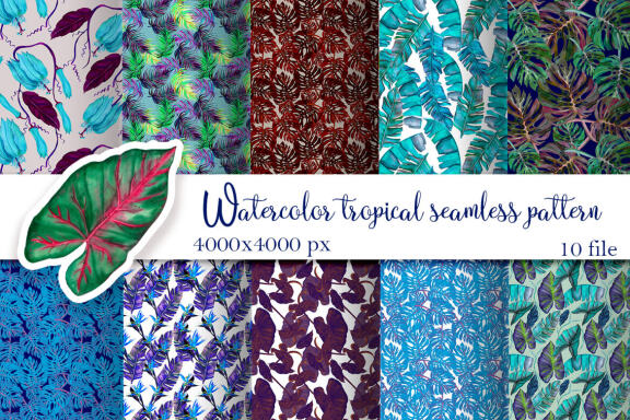 Tropical summer Seamless Travel pattern tiles