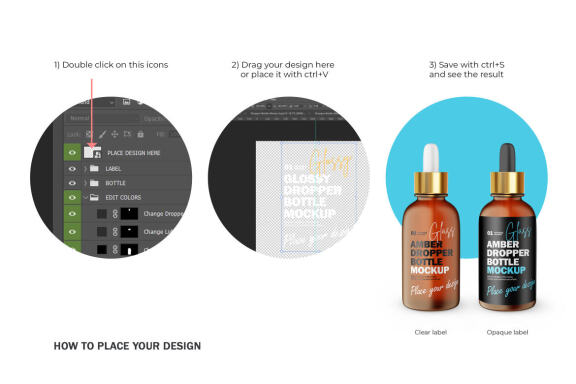 Frosted Amber Glass Dropper Bottle With Golden Lid - Cosmetic Product Mockup