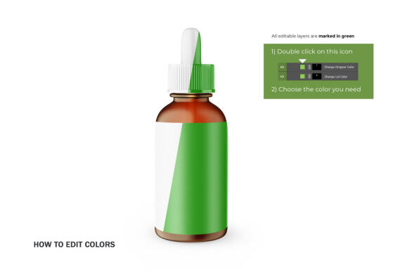 Frosted Amber Glass Dropper Bottle - Cosmetic Product Mockup