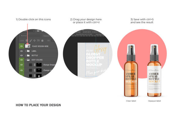 Amber Glass Spray Bottle - Cosmetic Product Mockup