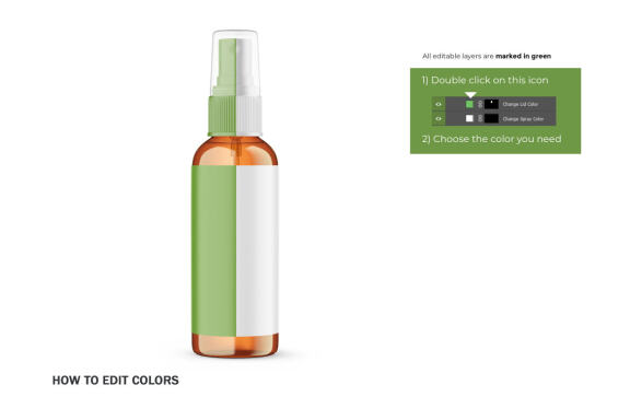 Amber Glass Spray Bottle - Cosmetic Product Mockup