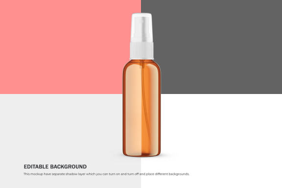 Amber Glass Spray Bottle - Cosmetic Product Mockup