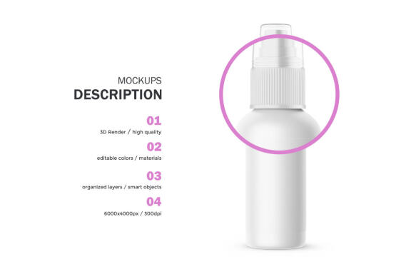 Plastic Spray Bottle - Cosmetic Product Mockup