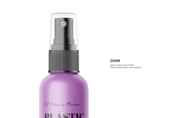 Plastic Spray Bottle - Cosmetic Product Mockup