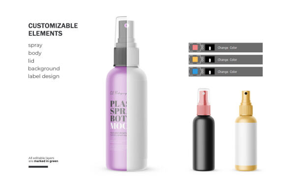 Plastic Spray Bottle - Cosmetic Product Mockup