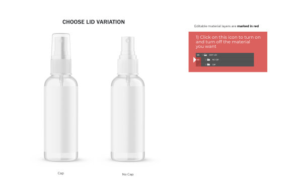 Clear Glass Spray Bottle - Cosmetic Product Mockup
