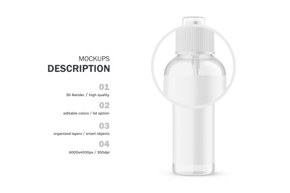 Clear Glass Spray Bottle - Cosmetic Product Mockup