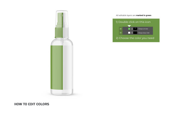 Clear Glass Spray Bottle - Cosmetic Product Mockup
