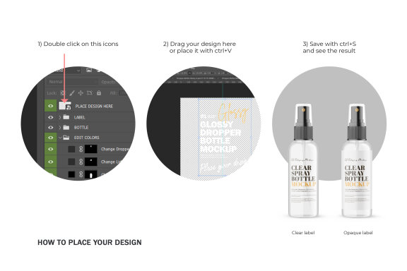 Clear Glass Spray Bottle - Cosmetic Product Mockup