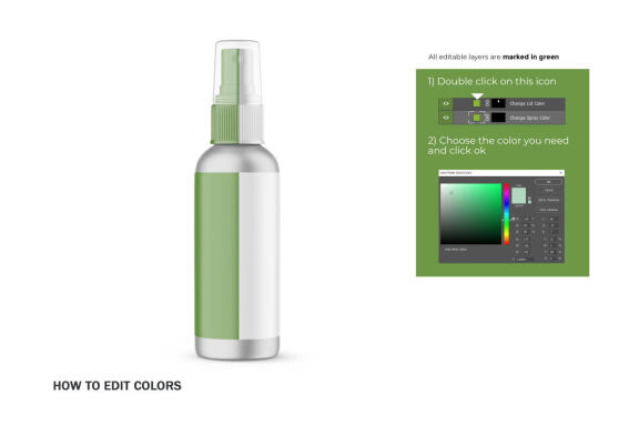Metallic Spray Bottle - Cosmetic Product Mockup