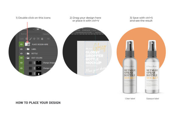 Metallic Spray Bottle - Cosmetic Product Mockup