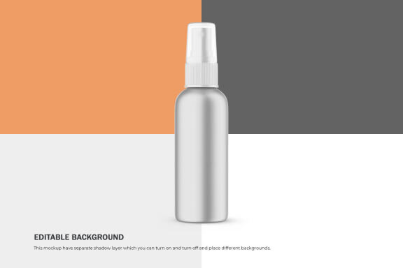 Metallic Spray Bottle - Cosmetic Product Mockup