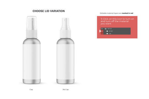 Metallic Spray Bottle - Cosmetic Product Mockup