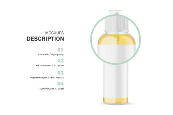Glass Spray Bottle With Oil - Cosmetic Product Mockup