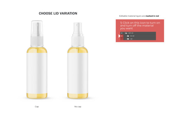 Glass Spray Bottle With Oil - Cosmetic Product Mockup