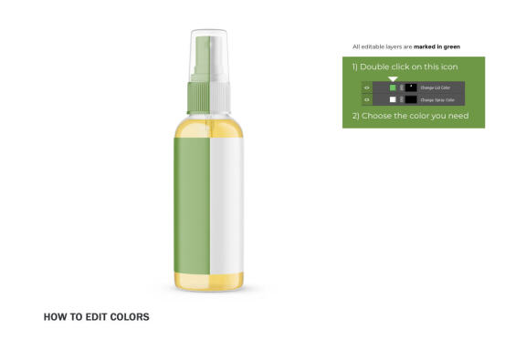 Glass Spray Bottle With Oil - Cosmetic Product Mockup