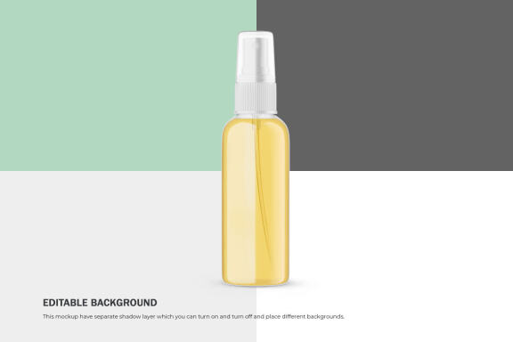 Glass Spray Bottle With Oil - Cosmetic Product Mockup