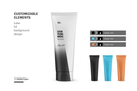 Plastic Tube - Cosmetic Product PSD Mockup