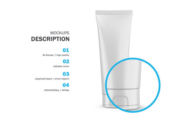 Plastic Tube - Cosmetic Product PSD Mockup