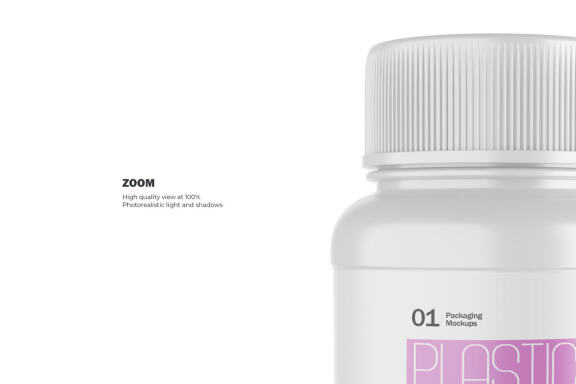 Plastic Container - Pills Bottle - PSD Mockup