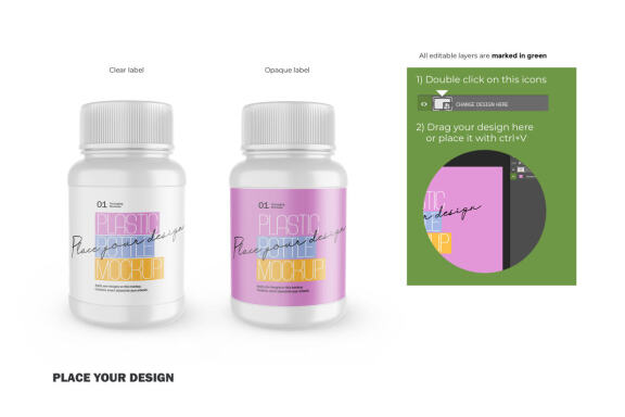 Plastic Container - Pills Bottle - PSD Mockup