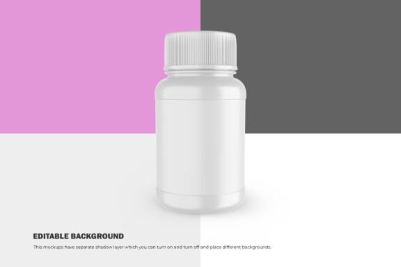 Plastic Container - Pills Bottle - PSD Mockup