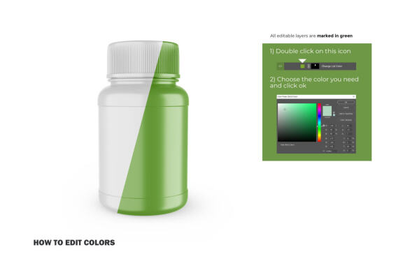 Plastic Container - Pills Bottle - PSD Mockup