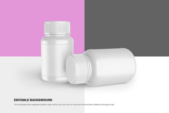 Plastic Container - Pills Bottle - PSD Mockup